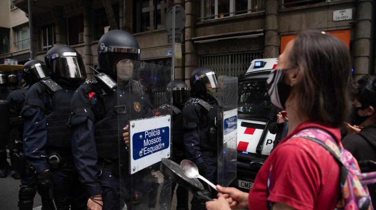 Protesta en Cataluña contra un desahucio