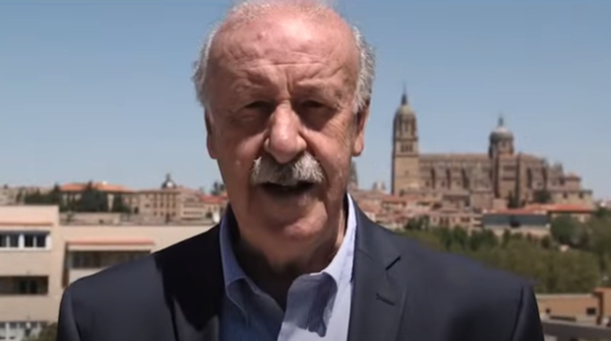 Vicente del Bosque, durante el spot promocional