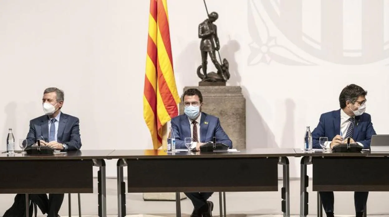 Pere Aragonès ha presidido la reuinión de la mesa instuitucional para la ampliación de El Prat