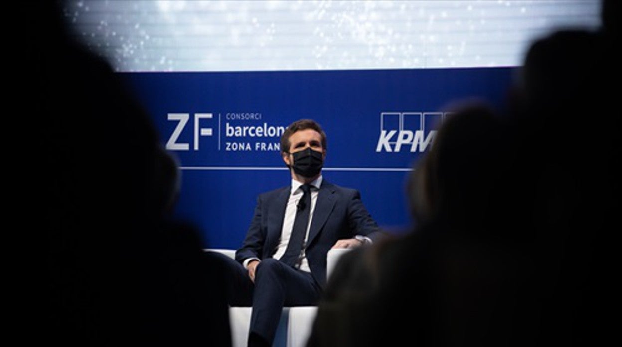 Pablo Casado, hoy, en el acto del Círculo de Economía en Barcelona