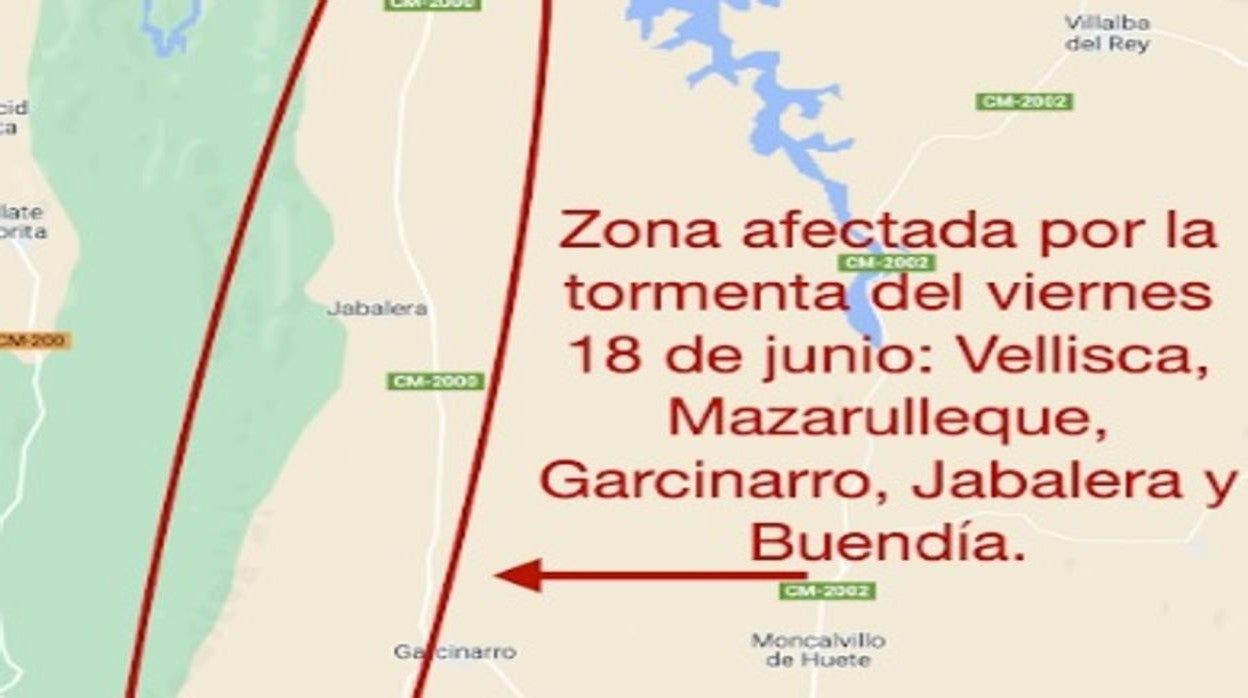 Zona afectada por las fuertes tormentas