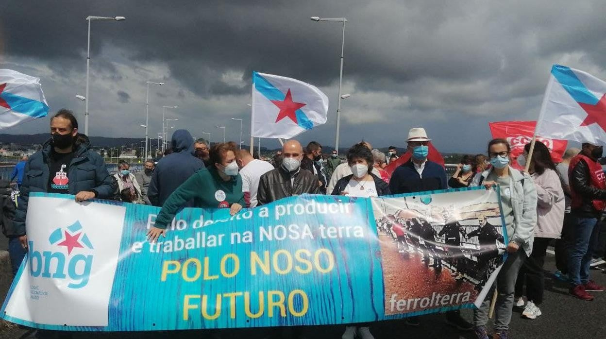 Manifestantes en Ferrolterra