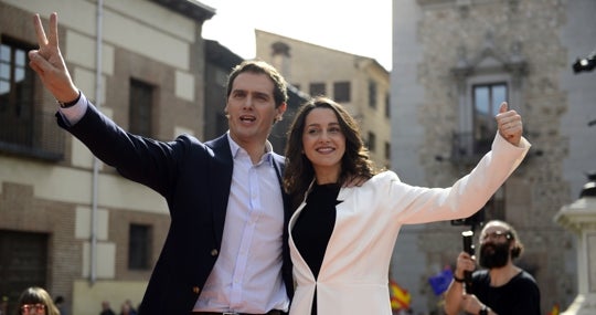 Rivera y Arrimadas, en 2019, el día que anunciaron el salto de la catalana a la política nacional