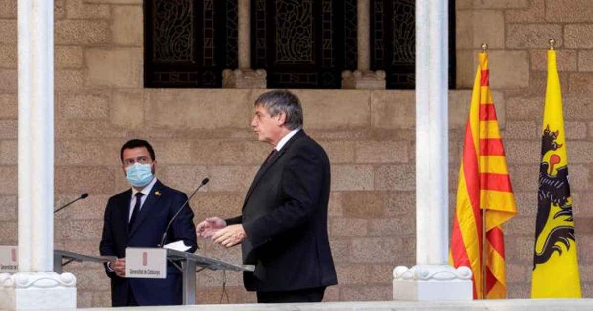 Pere Aragonès y el presidente de Flandes, Jan Jambon