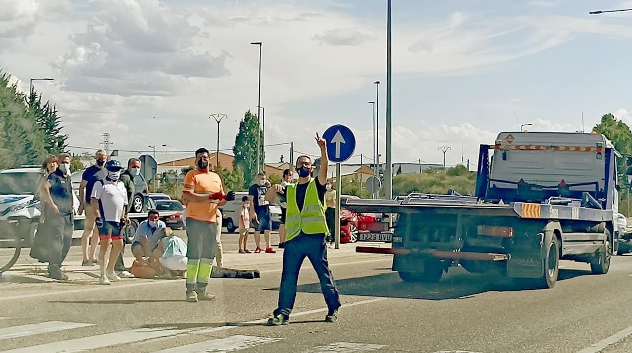 Accidente de tráfico de un agente de la Policía Municipal de Valladolid