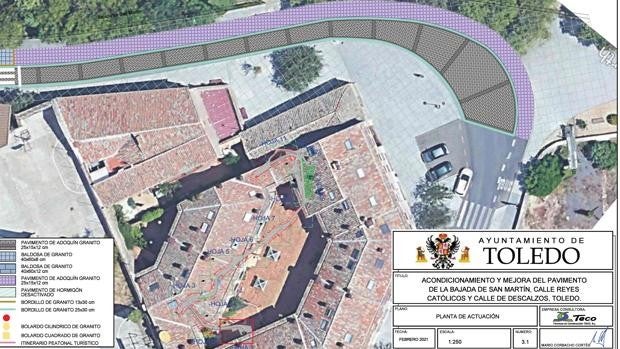 La renovación de la Bajada de San Martín y la calle Reyes Católicos costará 3 millones