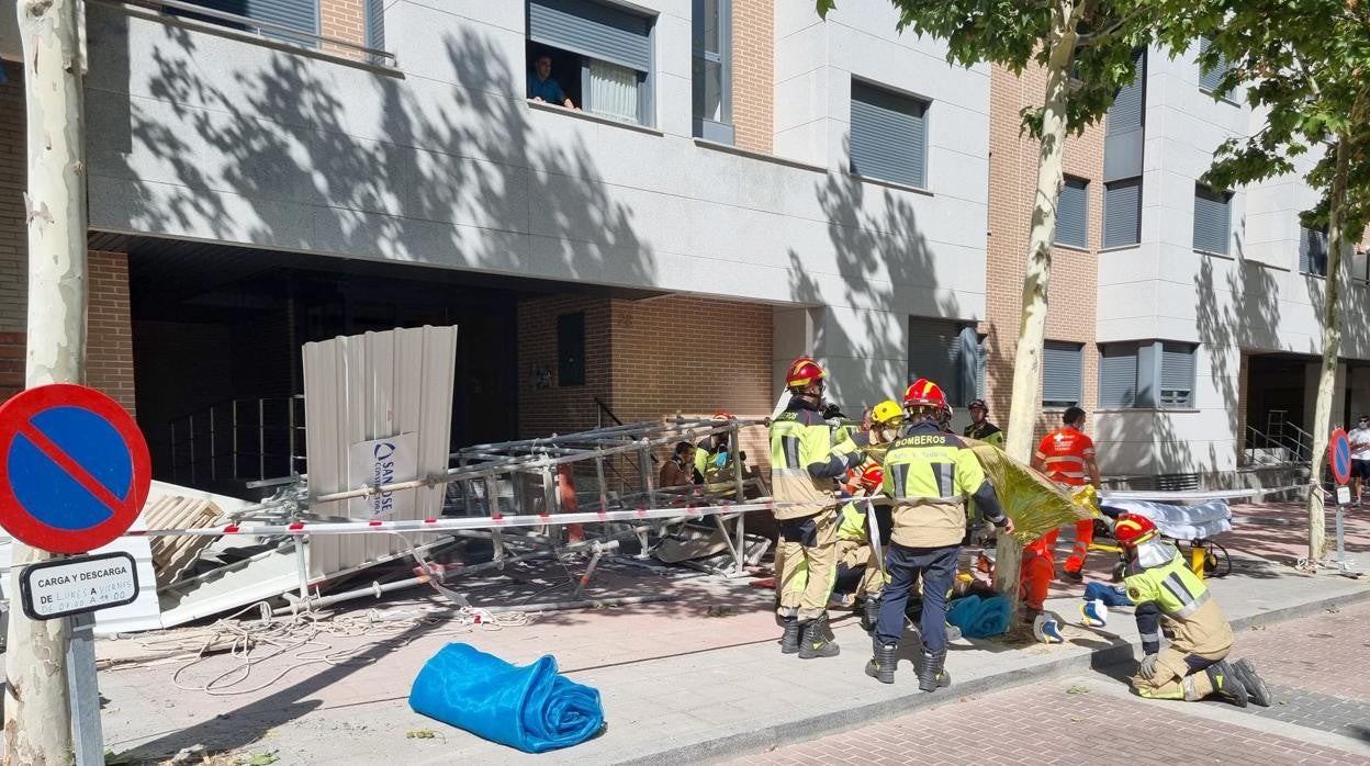 Accidente laboral por el derrumbe de un andamio