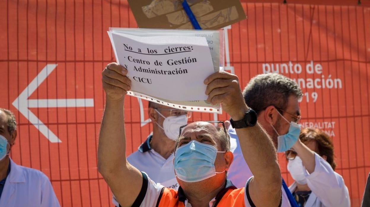 Protesta contra la centralización de los Centros de Información y Coordinación de Urgencias