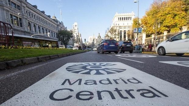 Una calle de acceso a Madrid Central