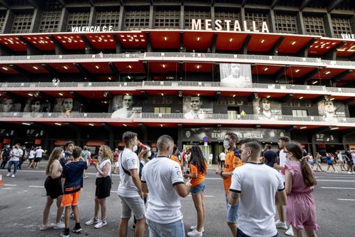 Imagen tomada en los aledaños del estadio de Mestalla