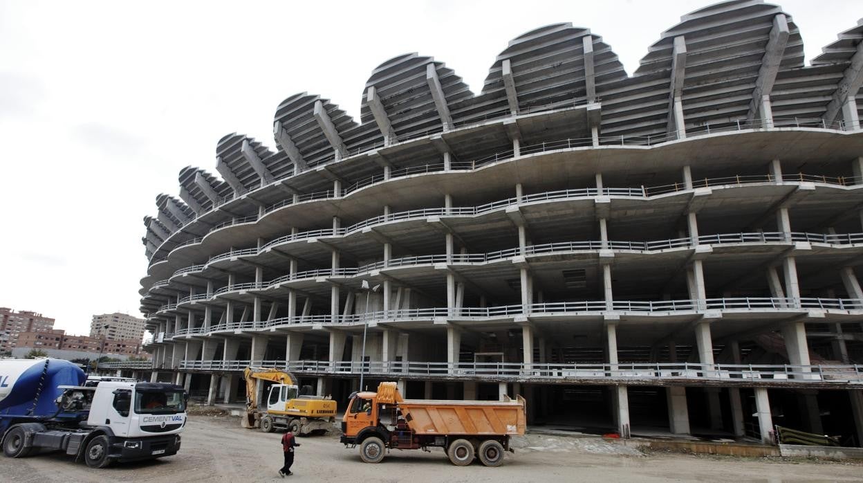 Imagen de archivo de las obras del nuevo estadio de Mestalla en Valencia