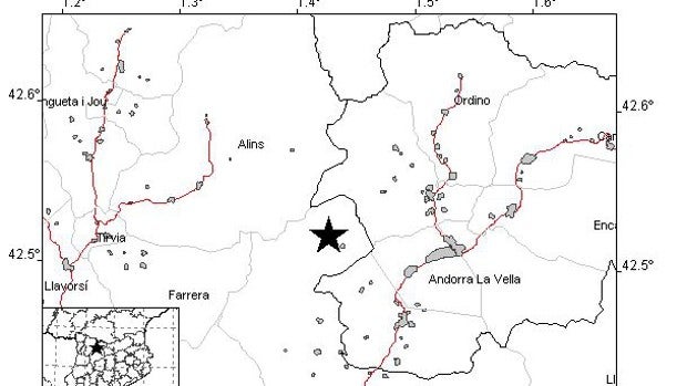 Registrado un terremoto de magnitud 3,6 en el Alt Urgell (Lérida)