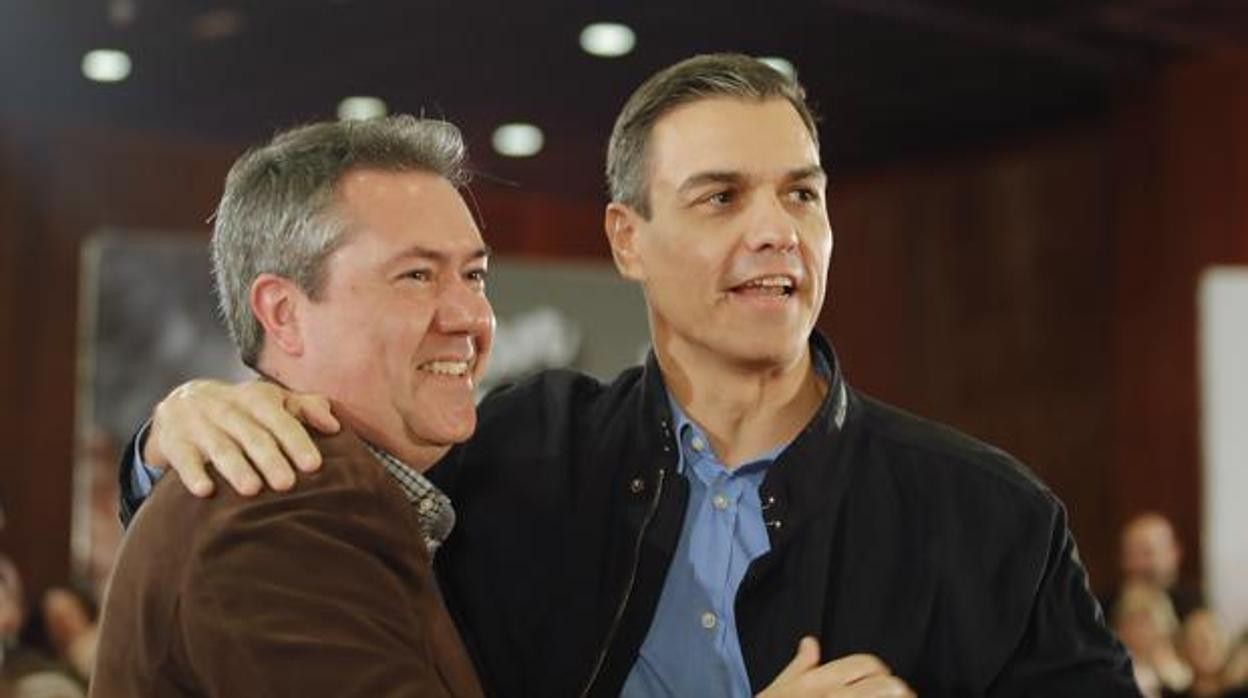 Espadas y Sánchez juntos durante un mitin electoral