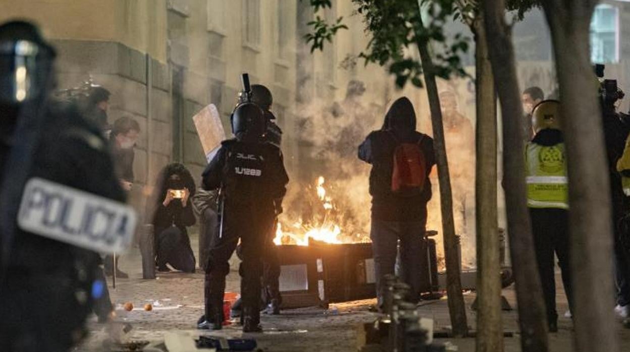 Disturbios en Madrid por el encarcelamiento de Pablo Hasel, en febrero