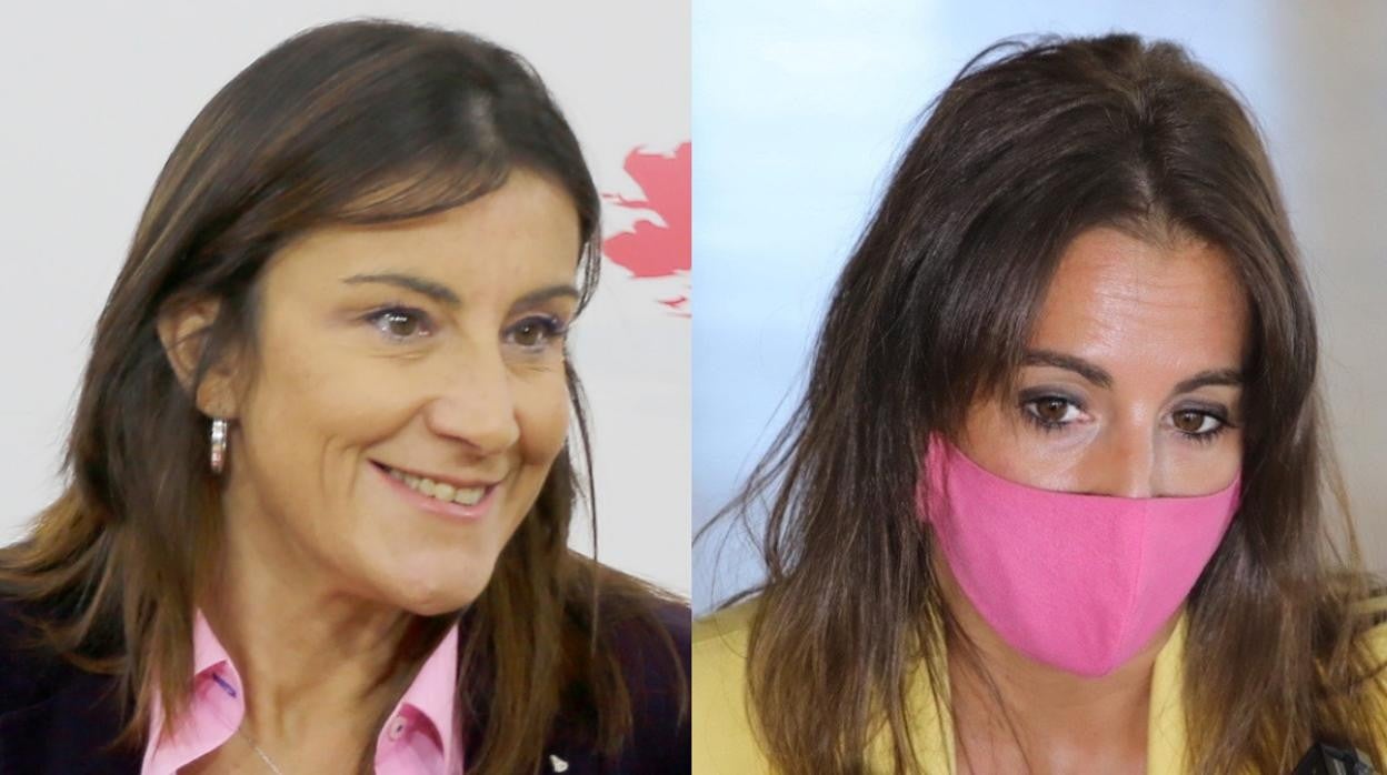 La socialista Ana Sánchez (i) y la ex-procuradora de Cs María Montero (d)