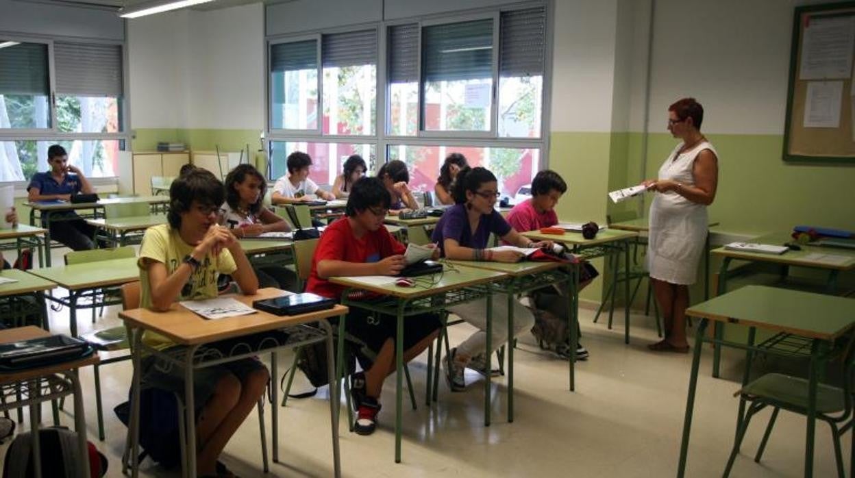 Un aula de secundaria en Barcelona