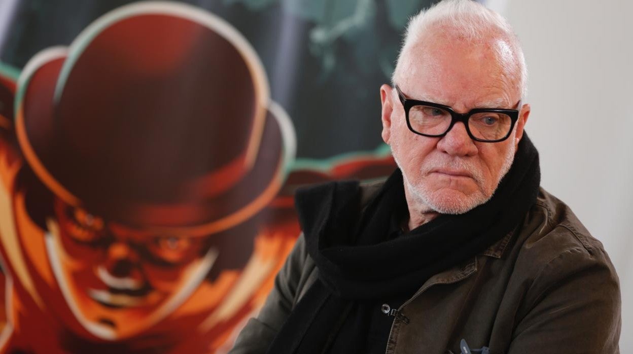 Malcolm McDowell, ayer en Valladolid durante la entrevista con ABC