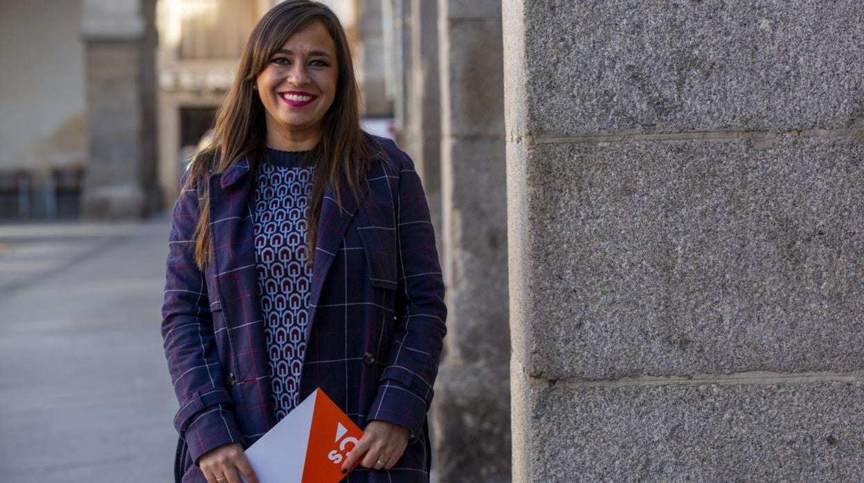 la coordinadora general de Ciudadanos en Castilla y León, Gemma Villarroel, durante su vista a Ávila