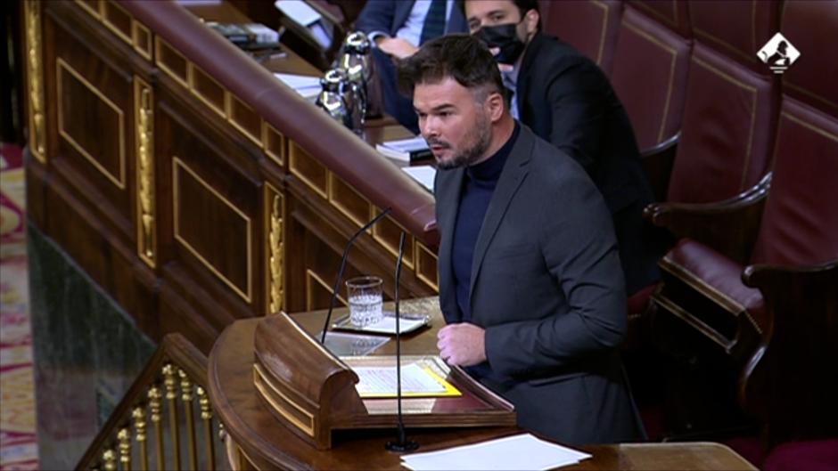 Rufián tacha de «falsa» la denuncia del policía agredido por el exdiputado Alberto Rodríguez