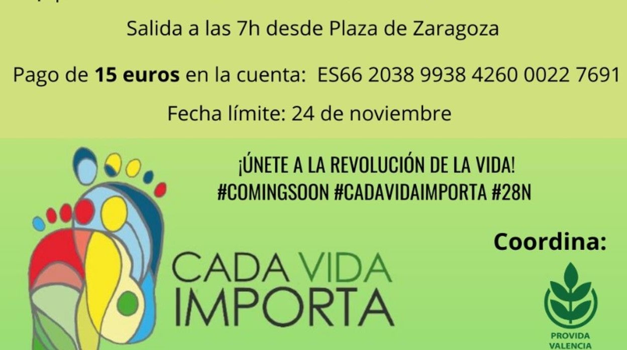 Imagen del cartel de la convocatoria de 'Cada vida importa'