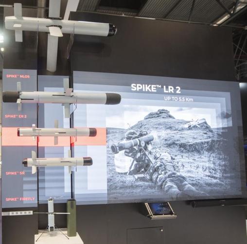 Stand de Pap Tecnos donde se expusieron los misiles Spike