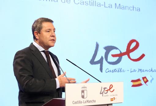 El presidente de Castilla-La Mancha durante su intervención