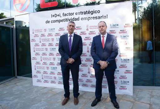 Imagen del conseller de Economía Sostenible, Rafael Climent, y del presidente de Redit, Fernando Saludes
