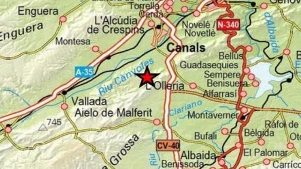 Registran un terremoto de 2,7 grados en la localidad valenciana de Canals