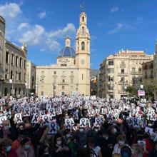 Imagen tomada durante la protesta de los sanitarios en Alcoy (Alicante)