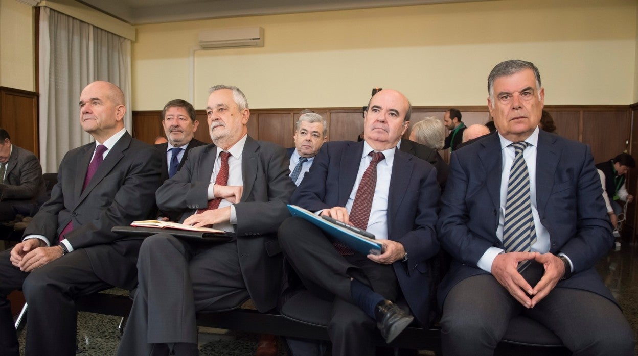 Chavez, Griñán, Zarrías y Viera durante el juicio de la pieza política de los ERE