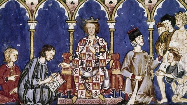 Alfonso X, representado en el Libro de los Dados