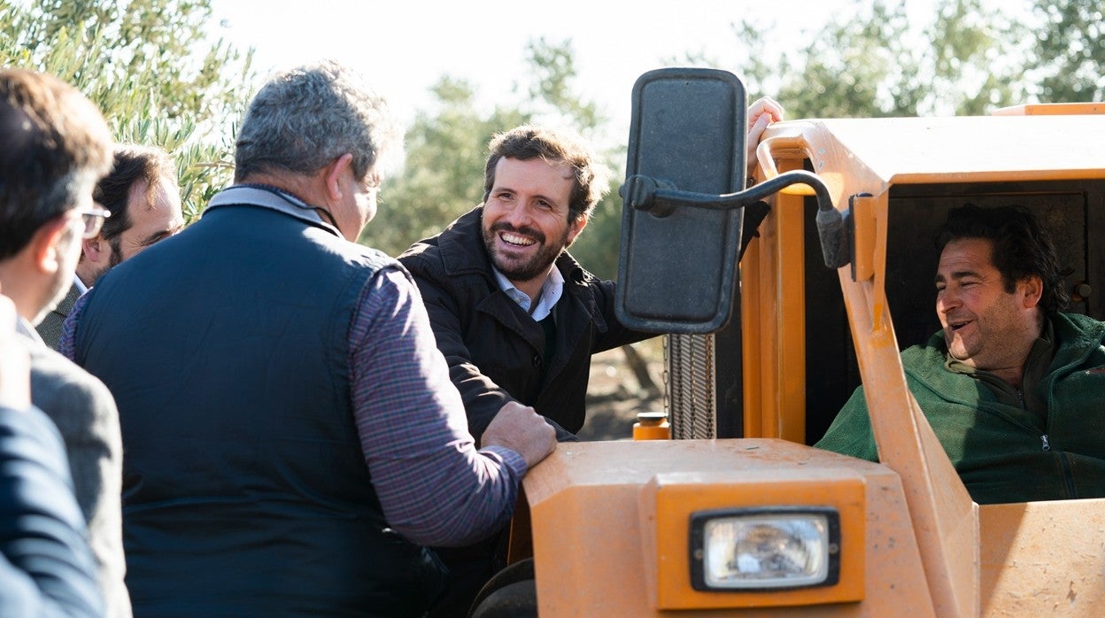 Pablo Casado, ayer en Ciudad Real para apoyar al sector del campo