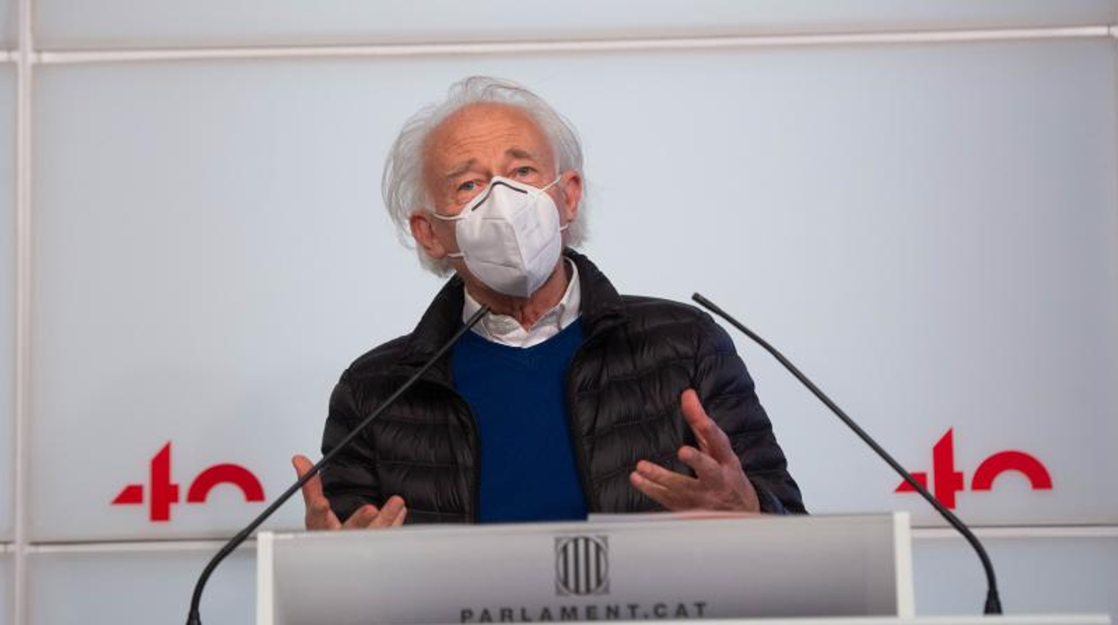 Albert Boadella, en diciembre de 2020, durante una rueda de prensa en el Parlamento de Cataluña