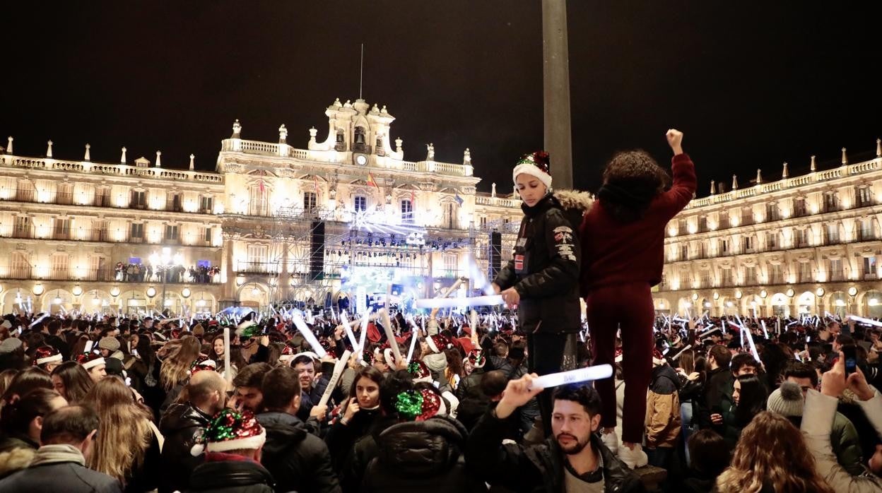 Imagen de la úlñtima Nochevieja Universitaria celebrada en Salamanca en 2019