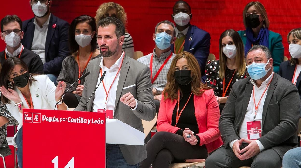 Tudanca, Barcones y Morán, durante el congreso autonómico del PSOE