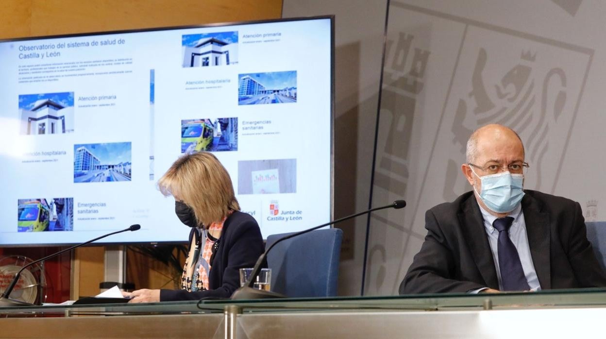 Casado e Igea, durante la presentación del informe del Observatorio de la Salud de Castilla y León