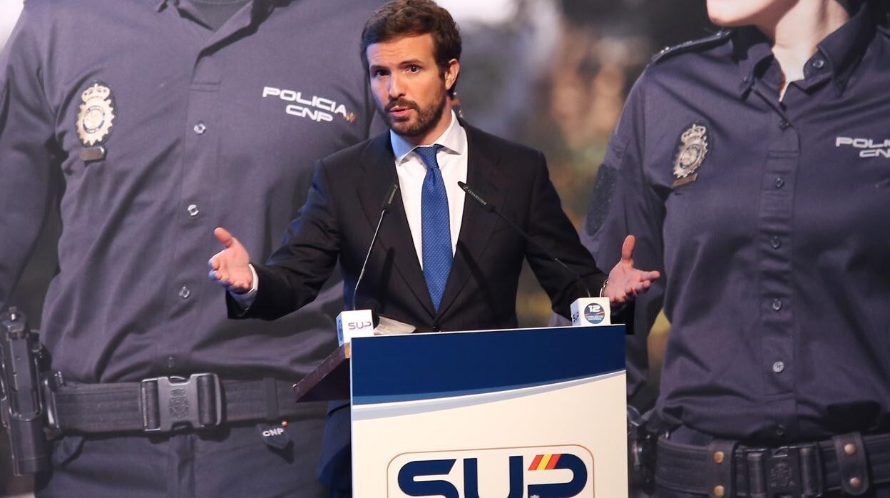 Pablo Casado durante su intervención en el XII congreso nacional del SIndicato Unificado de Policíaq (SUP)