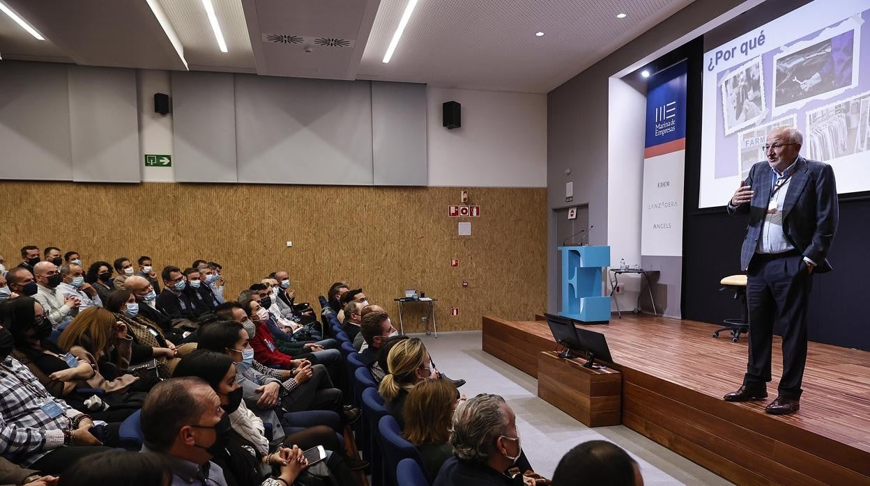 Imagen del presidente de Mercadona, Juan Roig, durante su masterclass en la clausura de Superpymes