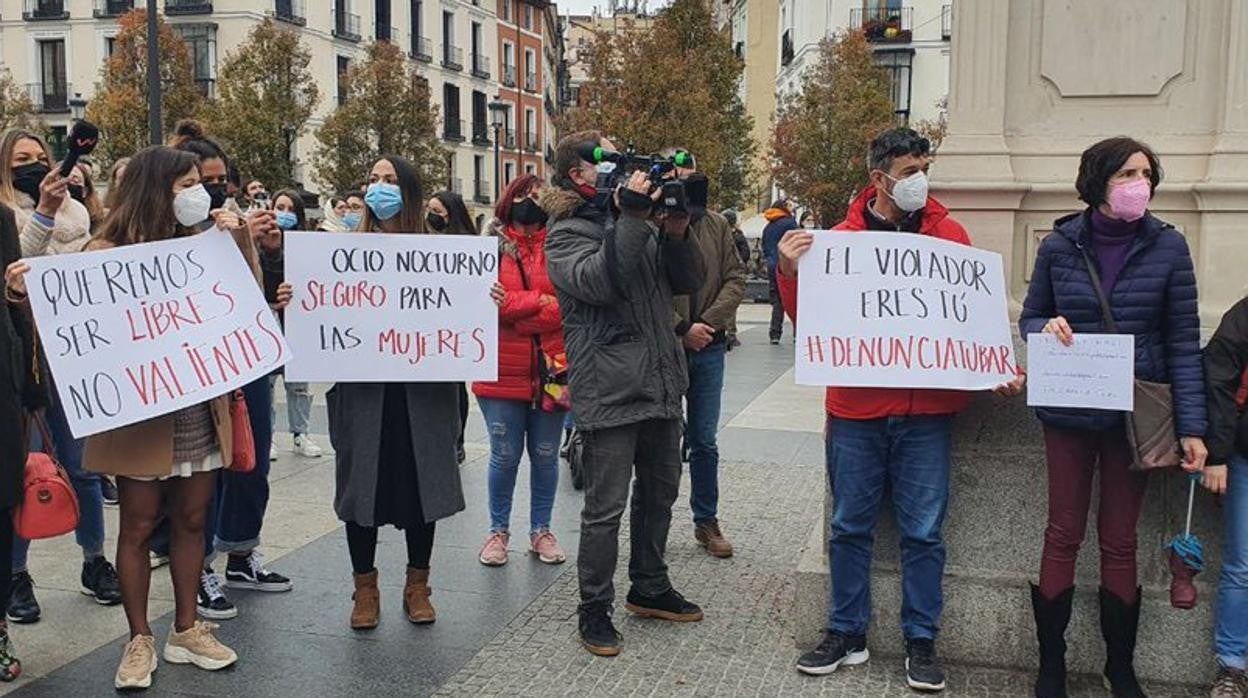 Concentración, el pasado fin de semana en la plaza de Ópera, contra la sumisión química