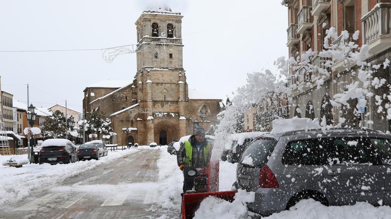 Imagen de una nevada reciente en Aguilar de Campoo (Palencia)