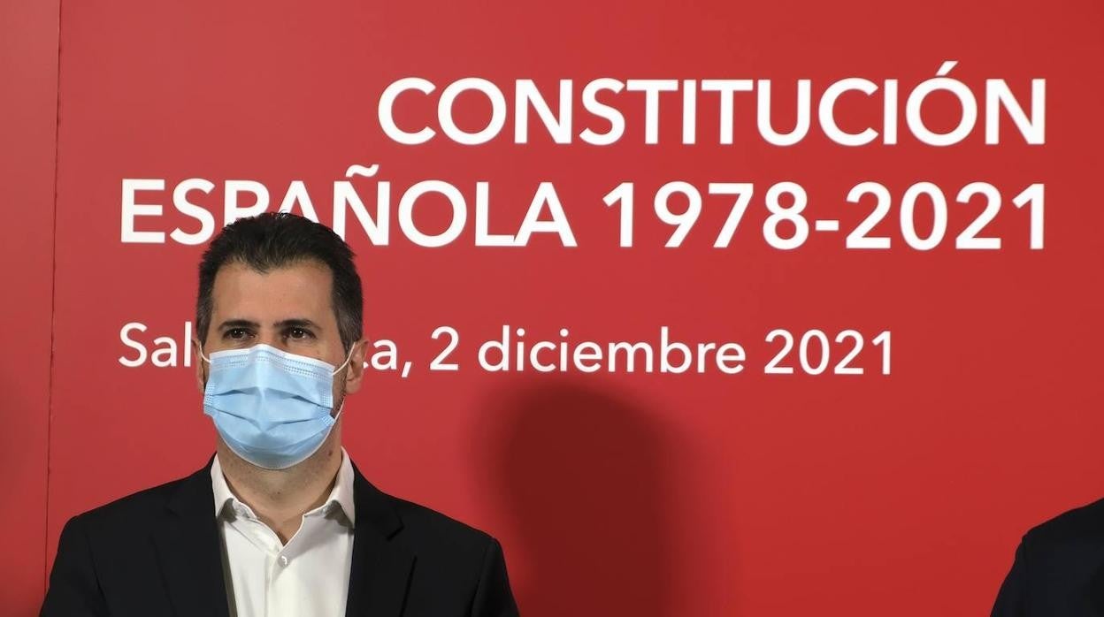 Luis Tudanca, en un acto conmemorativo del aniversario de la Constitución Española, organizado por los socialistas salmantinos