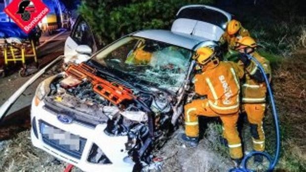 Una persona resulta herida en un accidente de tráfico con tres vehículos implicados en Orihuela