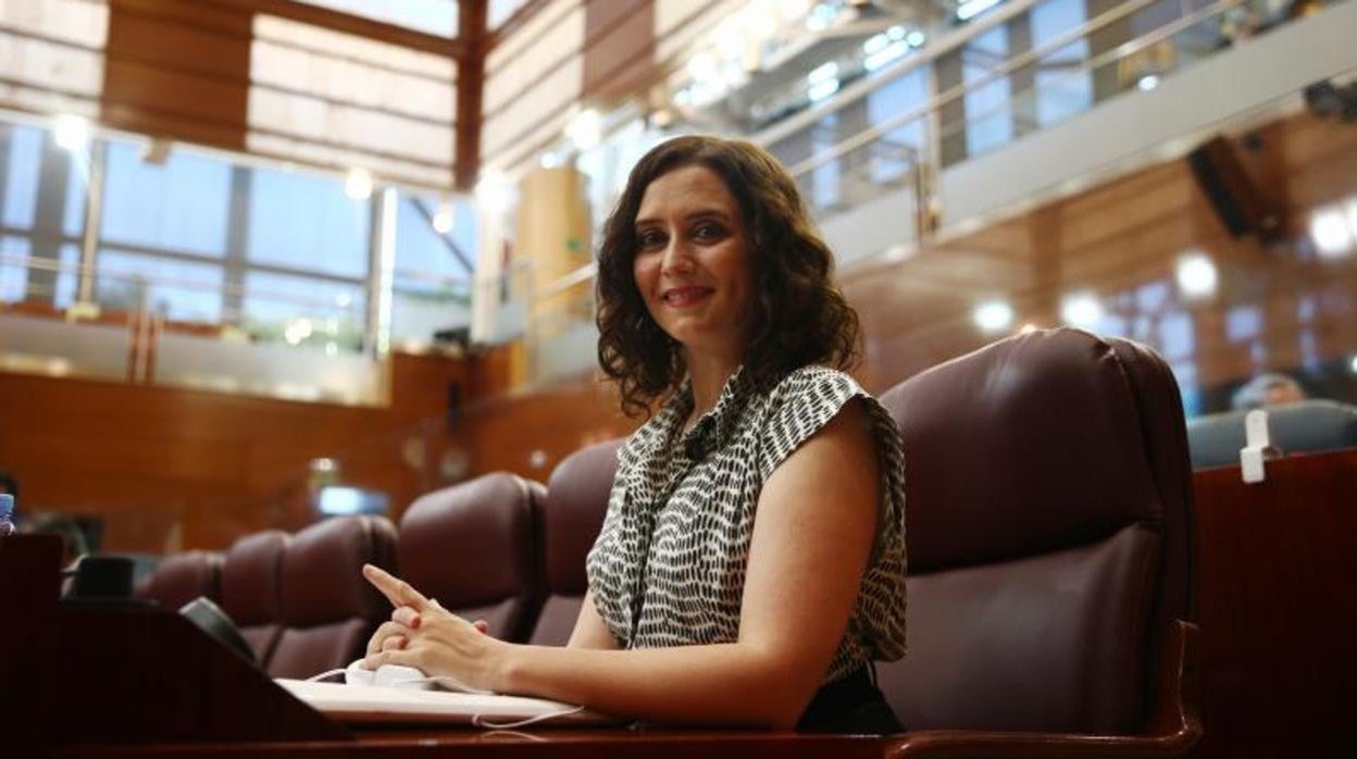 Díaz Ayuso, presidenta de la Comunidad de Madrid, en la Asamblea