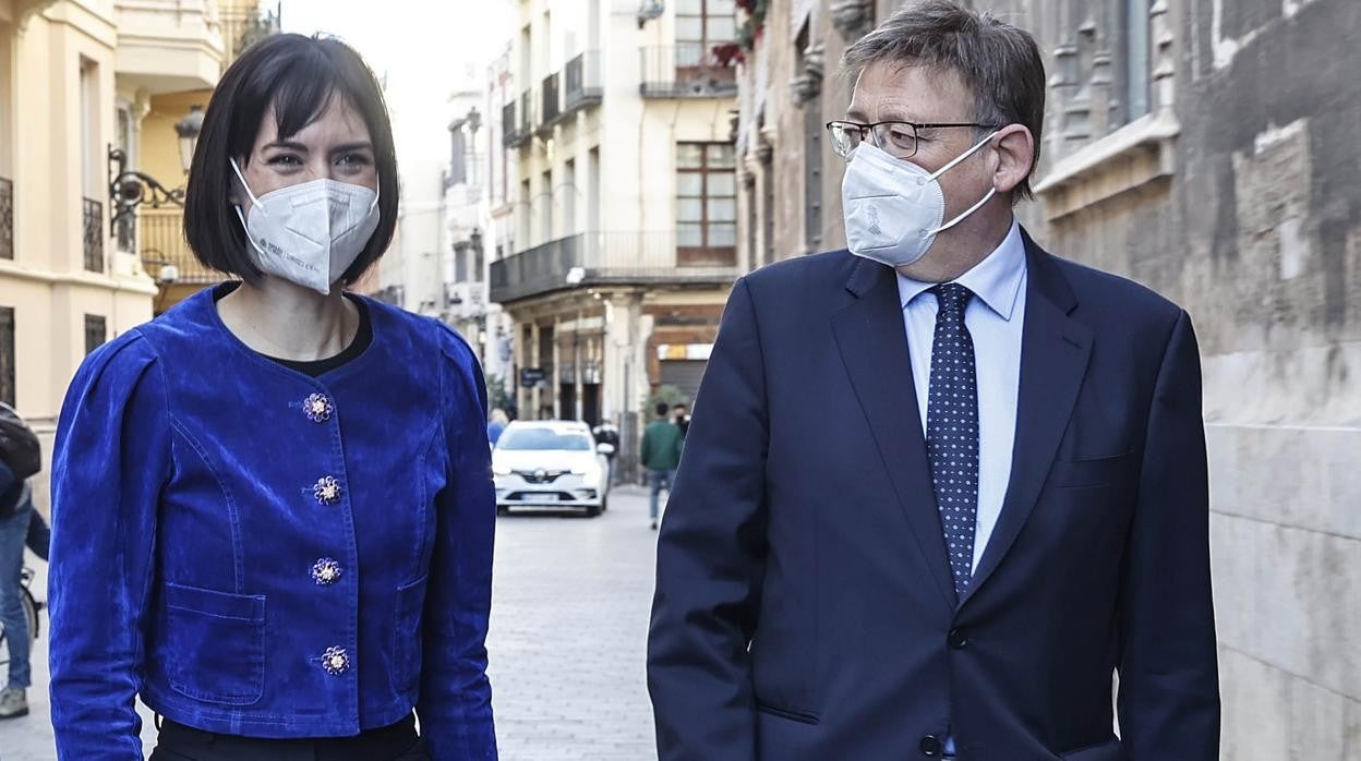 Imagen de Diana Morant y Ximo Puig tomada este jueves en Valencia