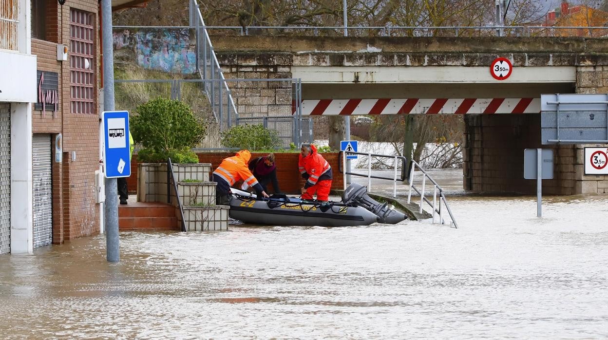 Inundaciones por la crecida del rio Ebro en Miranda de Ebro