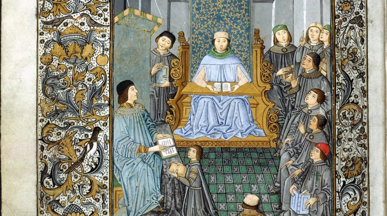 Detalle de la portada de una edición de las Cantigas de Alfonso X