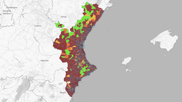 Listado de las ciudades valencianas que encaran la Navidad en riesgo extremo por el coronavirus