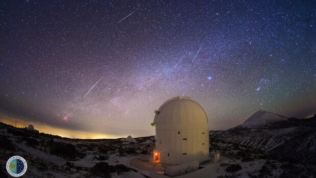 Lluvia de meteoros en directo este 4 de enero desde el Teide
