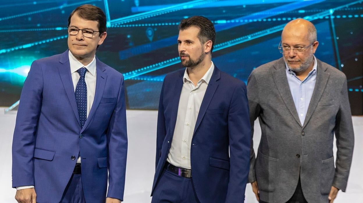 Fernández Mañueco, Luis Tudanca y Francisco Igea, en el debate electora de 2019