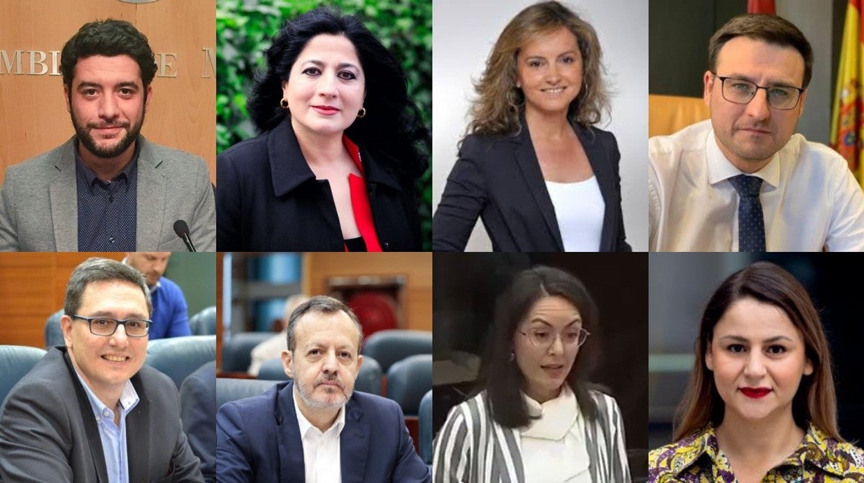 De izquierda a derecha y de arriba abajo, César Zafra, Carlota Santiago, Araceli Gómez y Miguel Ángel Arranz; Tomás Marco, Alberto Reyero, Noelia López y Pilar Liébana